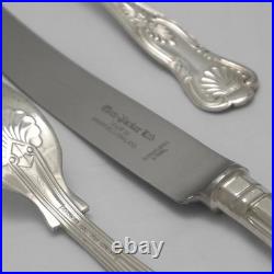 KINGS Pattern Eben Parker Sheffield Silver Service 124 Piece Canteen of Cutlery