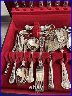 Kings Pattern Table Canteen 52 Piece Silver Plated By Smith Seymour