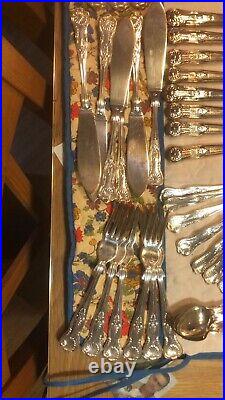 Kings Pattren EPNS Cutlery 72 Pieces, 6-8 place setings two cloth rolls