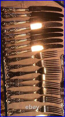 Kings Pattren EPNS Cutlery 72 Pieces, 6-8 place setings two cloth rolls