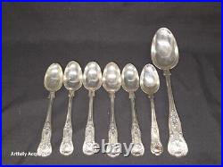 Kings pattern silver spoons 7 piece mixed silver # 5825