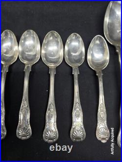 Kings pattern silver spoons 7 piece mixed silver # 5825