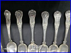 Kings pattern silver spoons 7 piece mixed silver # 5825 Kings pattern silver spoons 7 piece mixed silver # 5825