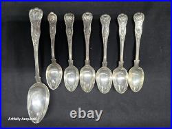 Kings pattern silver spoons 7 piece mixed silver # 5825
