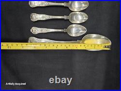 Kings pattern silver spoons 7 piece mixed silver # 5825