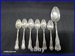 Kings pattern silver spoons 7 piece mixed silver # 5825