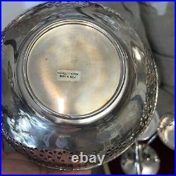 LARGE SILVER PLATED BON BON With SIDE BASKETS TABLE CENTRE PIECE 14 TALL