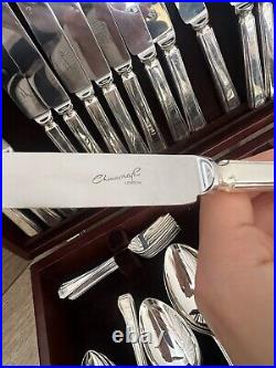 LA REGENCE Design Chinacraft London Silver Service 92 Piece Canteen of Cutlery