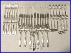 LUFBERRY 1915 Silverplate Flateware Svcs for 12 45 Pcs. No Monogram Silver Plate
