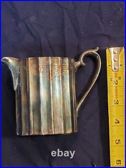 LUNT Silver Plate 5 Piece Set Coffee Pot, Tea Pot, Creamer, 2 Sugars 100-E
