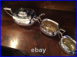 Large Antique Silver Plate Three Piece Tea-set, Daniel & Arter. Epbm
