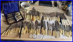 Large Job Lot of Vintage Silver Plate/stainless Steel Cutlery over 100 pieces Large Job Lot of Vintage Silver Plate/stainless Steel Cutlery over 100 pieces