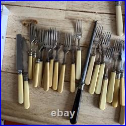 Large Job Lot of Vintage Silver Plate/stainless Steel Cutlery over 100 pieces