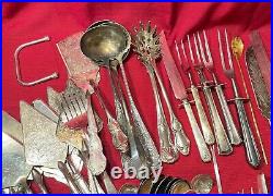 Large Lot of 140 Assorted Vintage Silverplate Large Serving Pieces