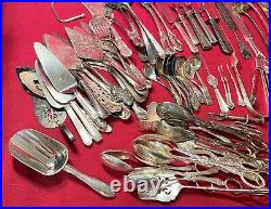 Large Lot of 140 Assorted Vintage Silverplate Large Serving Pieces
