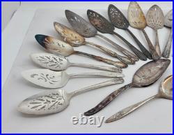 Large Lot of 19 Assorted Used Silverplate Pie Servers Lot#300