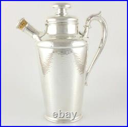 Large Silver Plate Hammered Mappin & Webb Jug Cocktail Shaker. Art Deco 1920's