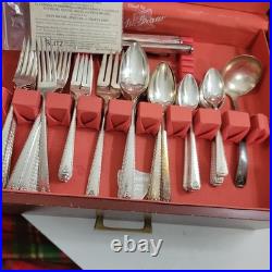 Large Vintage Silver plate Flatware by Oneida/Prestige Bordeaux 92 Piece