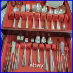 Large Vintage Silver plate Flatware by Oneida/Prestige Bordeaux 92 Piece