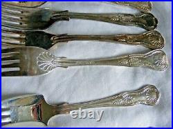 Lot Vintage Silver Plated Kings Pattern Cutlery Epns & Stainless Steel 30 Pieces