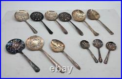 Lot of 12 Assorted Used Silverplate Tomato & Bon Bon Servers Lot#302