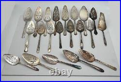 Lot of 21 Assorted Used Silverplate Pie Servers Lot#219