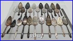 Lot of 25 Assorted Used Silverplate Pie Servers Lot#146