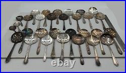 Lot of 30 Assorted Used Silverplate Tomato & Bon Bon Servers Lot#123