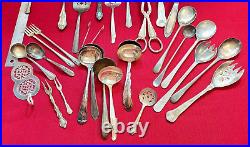 Lot of 30 Assorted Vintage Silverplate Serving Pieces Lot#57