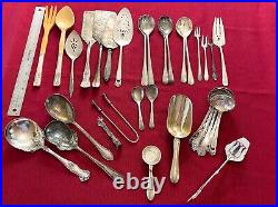 Lot of 32 Assorted Vintage Silverplate Serving Pieces Lot#81