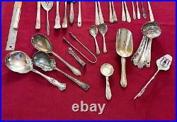 Lot of 32 Assorted Vintage Silverplate Serving Pieces Lot#81