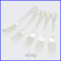 M02-k001 Beautiful Christofle Rubans Silver Plate 5-piece Fork Set