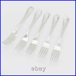 M02-k001 Beautiful Christofle Rubans Silver Plate 5-piece Fork Set