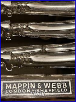 MAPPIN & WEBB Cutlery RUSSELL Pattern 80 Piece Canteen for 8 Silver Plated