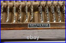 MAPPIN & WEBB Silver Plated Canteen of cutlery Kings Pattern 58 piece + KEY