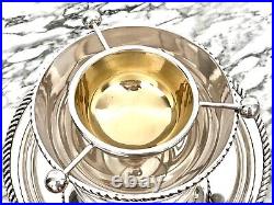 Magnificent Habis 4 Piece Caviar Silver & Gold Plate Large Service 12.5 Rare