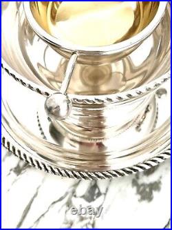 Magnificent Habis 4 Piece Caviar Silver & Gold Plate Large Service 12.5 Rare