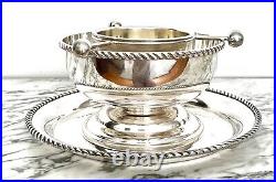 Magnificent Habis 4 Piece Caviar Silver & Gold Plate Large Service 12.5 Rare