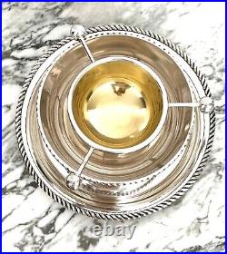Magnificent Habis 4 Piece Caviar Silver & Gold Plate Large Service 12.5 Rare
