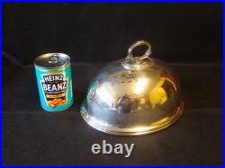 Mappin & Webb 10 Vintage Heavy Oval Silver Plated Plate Cover Meat Dome Cloche