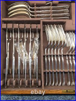 Mappin & Webb 66 Piece Canteen of Silverplate Cutlery for Six Lombard Design