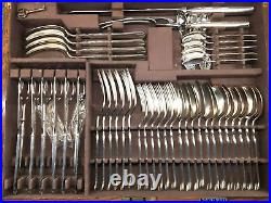 Mappin & Webb 66 Piece Canteen of Silverplate Cutlery for Six Lombard Design