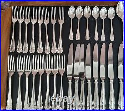 Mappin & Webb Olympic Pattern Silver Plated Set For 8, 56 Pieces