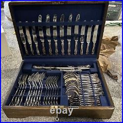 Mappin & Webb silver Canteen Of Cutlery 49 Pieces in Oak Case Kings Pattern