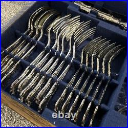 Mappin & Webb silver Canteen Of Cutlery 49 Pieces in Oak Case Kings Pattern