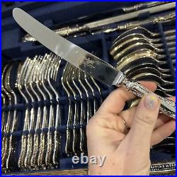 Mappin & Webb silver Canteen Of Cutlery 49 Pieces in Oak Case Kings Pattern