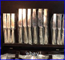 Mappin & Webb silver plate 6 person beaded cutlery set 44 Piece New