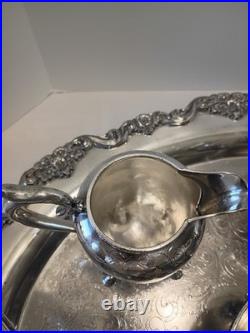 Meriden Britannia Tea Coffee Silverplate 6 Piece Service 1866 + Towle Tray