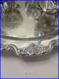 Meriden Britannia Tea Coffee Silverplate 6 Piece Service 1866 + Towle Tray