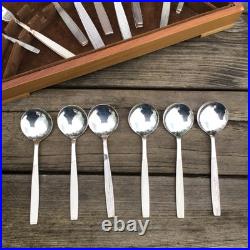 MidCentury Viners Corinth EPNS A1 Silver Plated 56 Piece Cutlery Set For 6